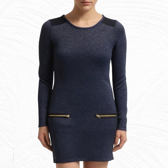 Maje Palerme Lurex Shimmer Knit Sweater Dress - Picture 1 of 10